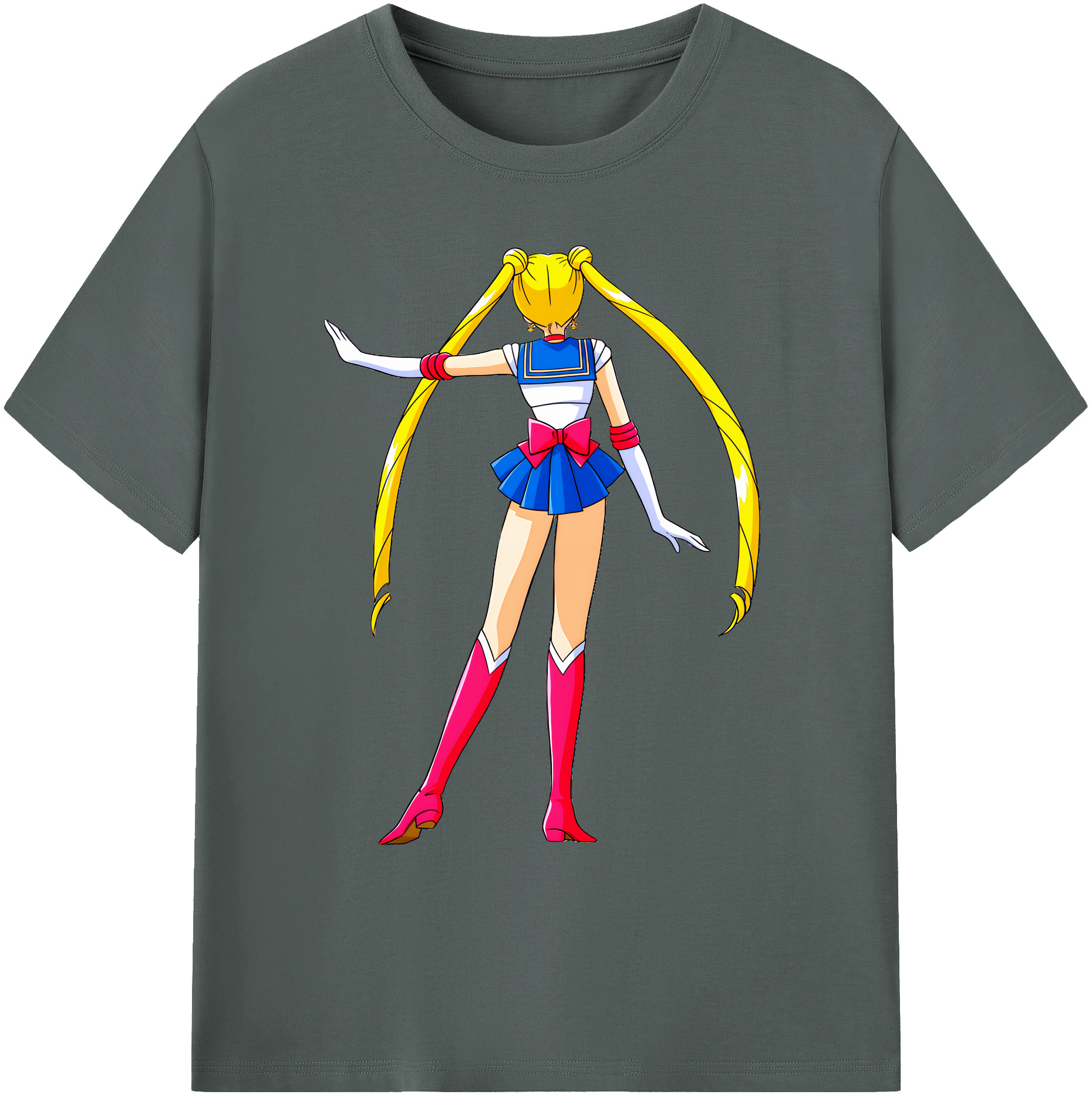 （画像用） 美少女戦士セーラームーン 月野 うさぎ つきの うさぎ Sailor Moon Tsukino Usagi 綿100％ メンズ半袖Tシャツ｜肌触りやわらか＆通気性